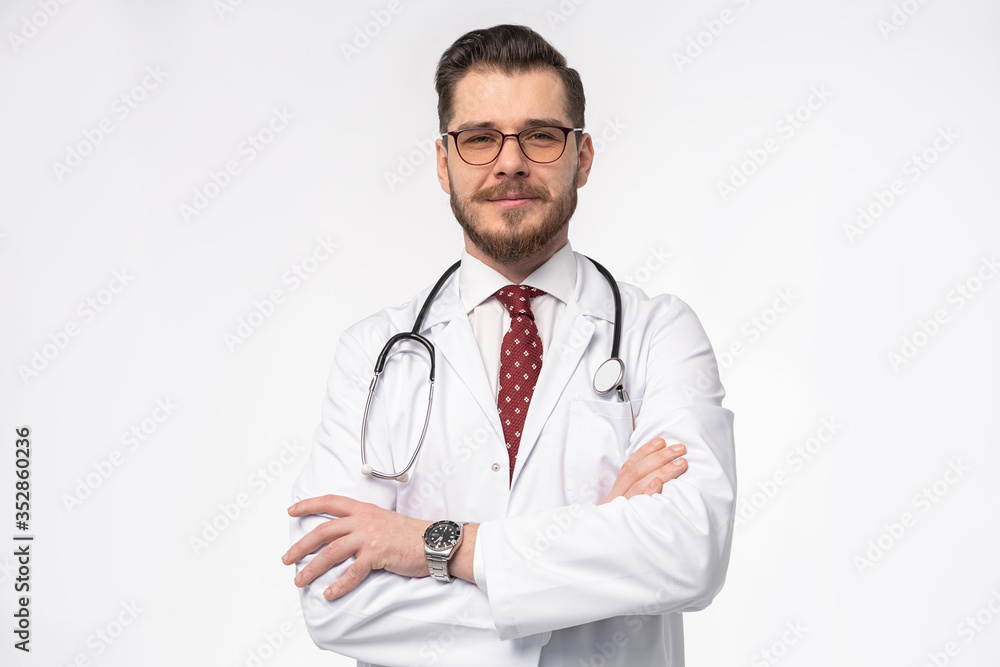 Smiling medical doctor. Isolated over white background. Smiling medical doctor. Isolated over white background.