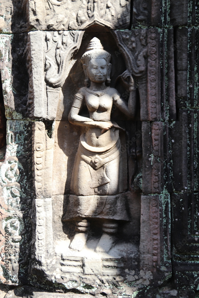 Divinité d'un temple à Angkor, Cambodge Divinité d'un temple à Angkor, Cambodge