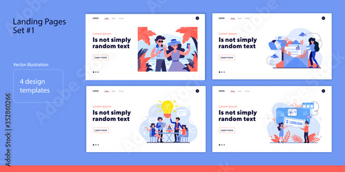 Set of various people and life moments. Flat vector illustrations of men and women winning, brainstorming, traveling. Lifestyle and work concept for banner, website design or landing web page
