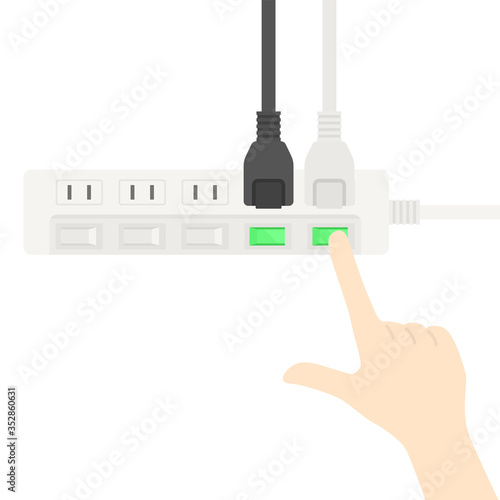 電源タップのイラスト