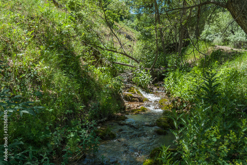 Gumushane, Turkey - 11 July, 2017: Little Stream, Kelkit Butterfly Valley, National Nature Park