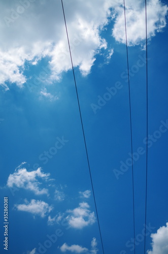 Electric cables in the sky