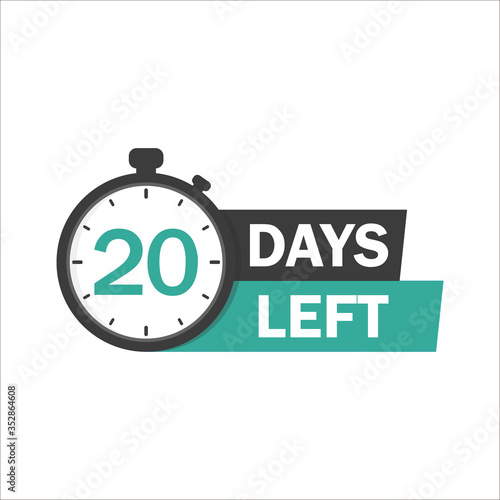 20 Days Left sign - emblem, label, badge,sticker, logo. Designed for your web site design, logo, app, UI