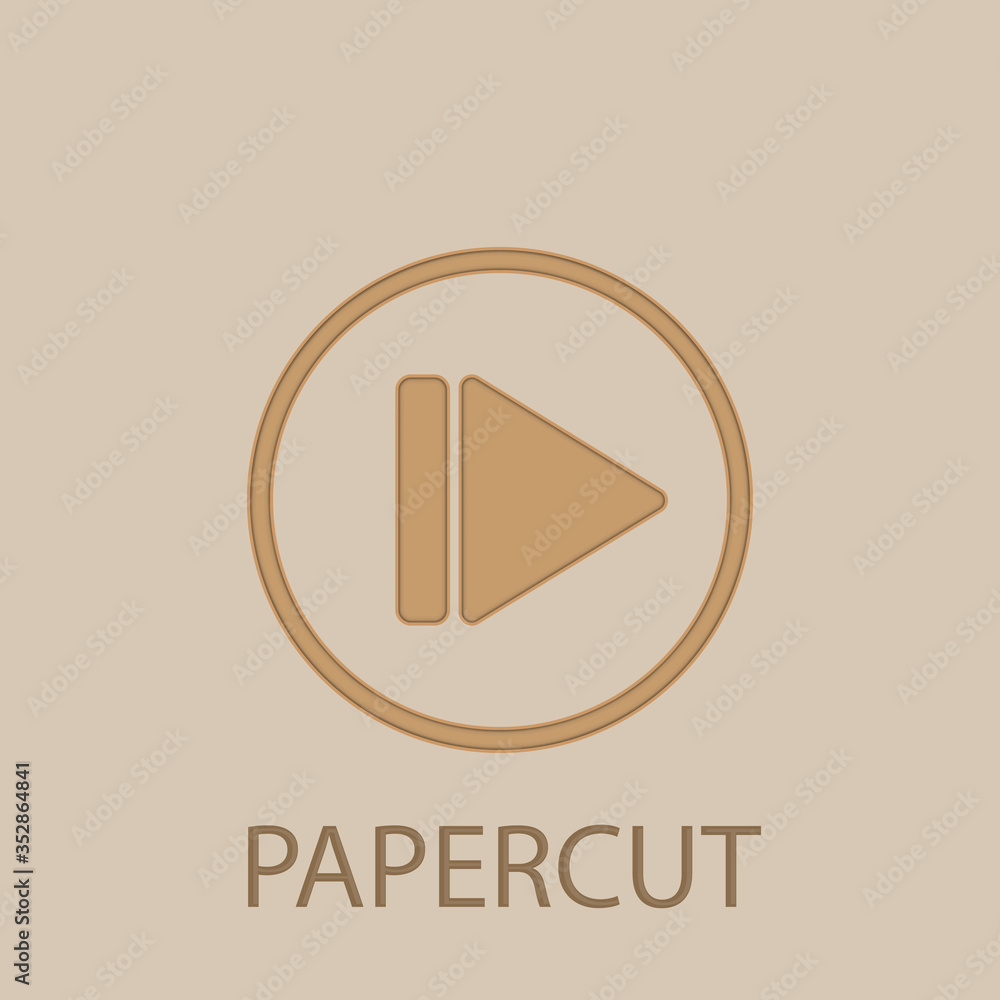 Slow-motion sign papercut icon. Simple glyph, flat vector of web icons for ui and ux, website or mobile application Slow-motion sign papercut icon. Simple glyph, flat vector of web icons for ui and ux, website or mobile application