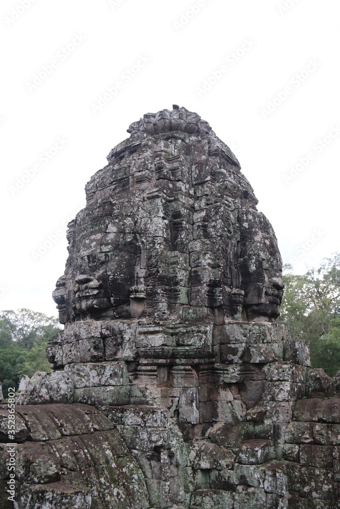 Visage de Bouddha du temple Bayon à Angkor, Cambodge