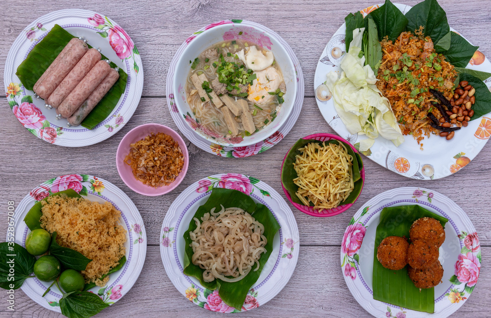 Thai Food Mixed Dishes Isaan Mix 