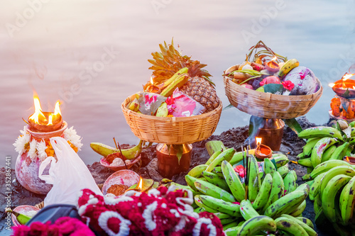 Offerings to God During Chhath Puja Festival photo