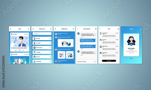 Social Interaction Mobile UI Application Design