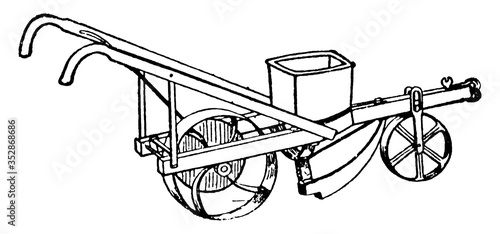 Fertilizer Distributor, vintage illustration.