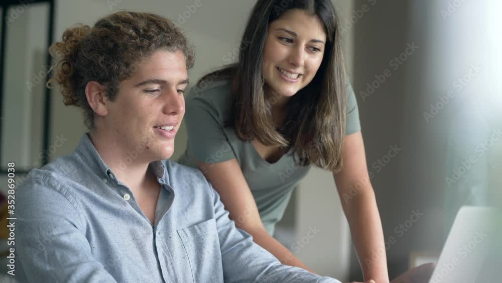 Portrait of smiling student working on tablet Portrait of smiling student working on tablet