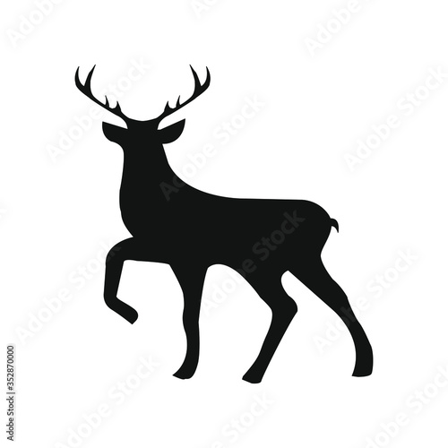 Deer standing silhouette  isolated vector graphic illustration