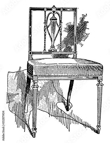 Sheraton Chair 2, vintage illustration. photo