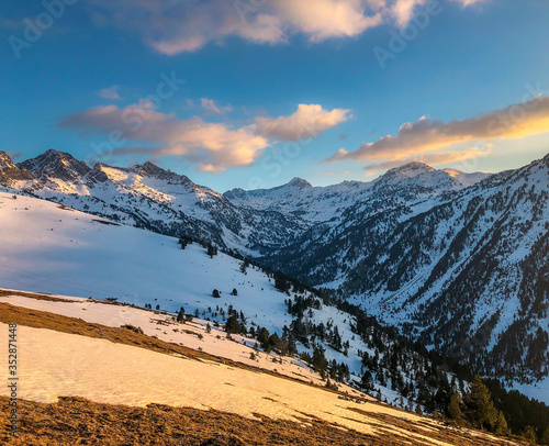 Mountains with snow at winter