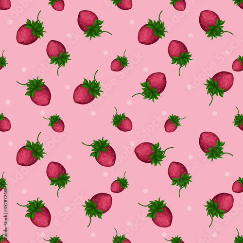 Strawberry fruit Seamless pattern background