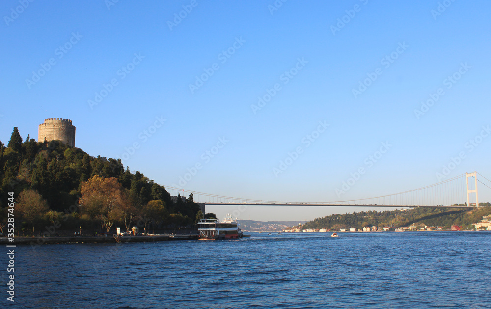 Istanbul Rumeli fortress and Bosporus sea