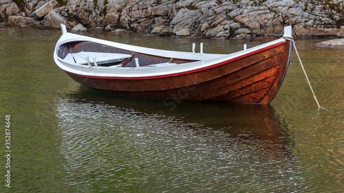 Norwegian fishing boat on w...