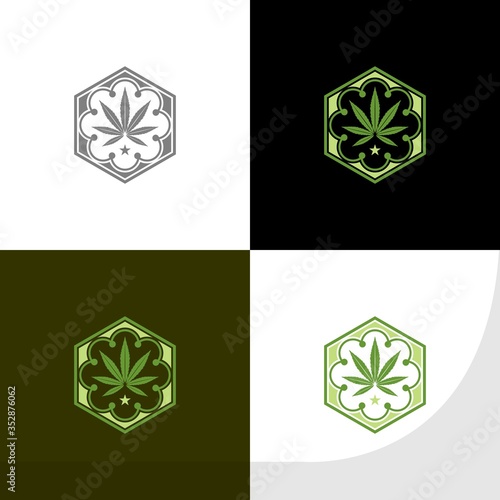 luxury hemp and cannabis vector logo