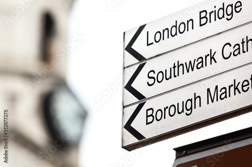 Tourist information signs in Southwark, London