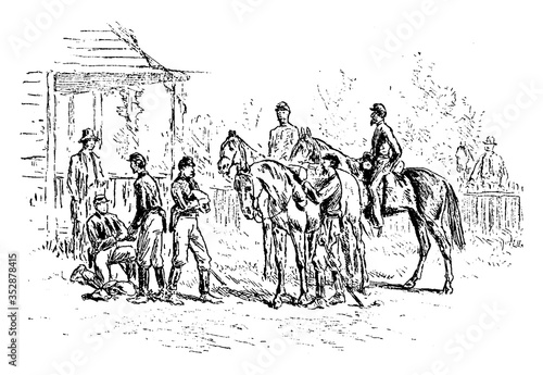 Enemy Foraging, vintage illustration