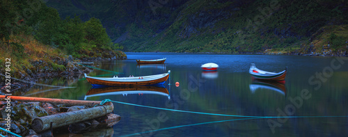 Norwegian fishing boat on w...