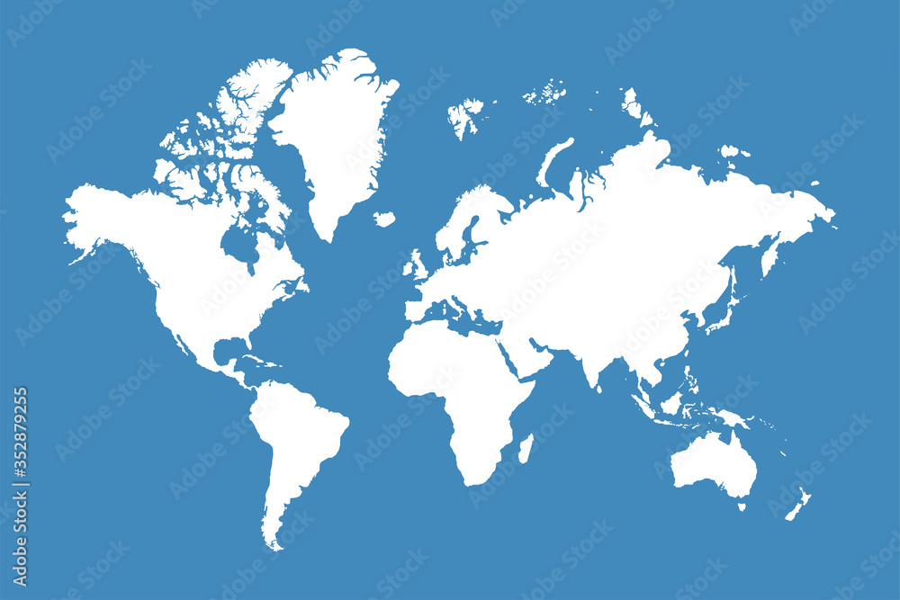 World Map World Map With Continents North And South America Europe