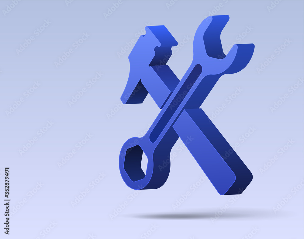 Service or settings icon in perspective, vector illustration. Service or settings icon in perspective, vector illustration.