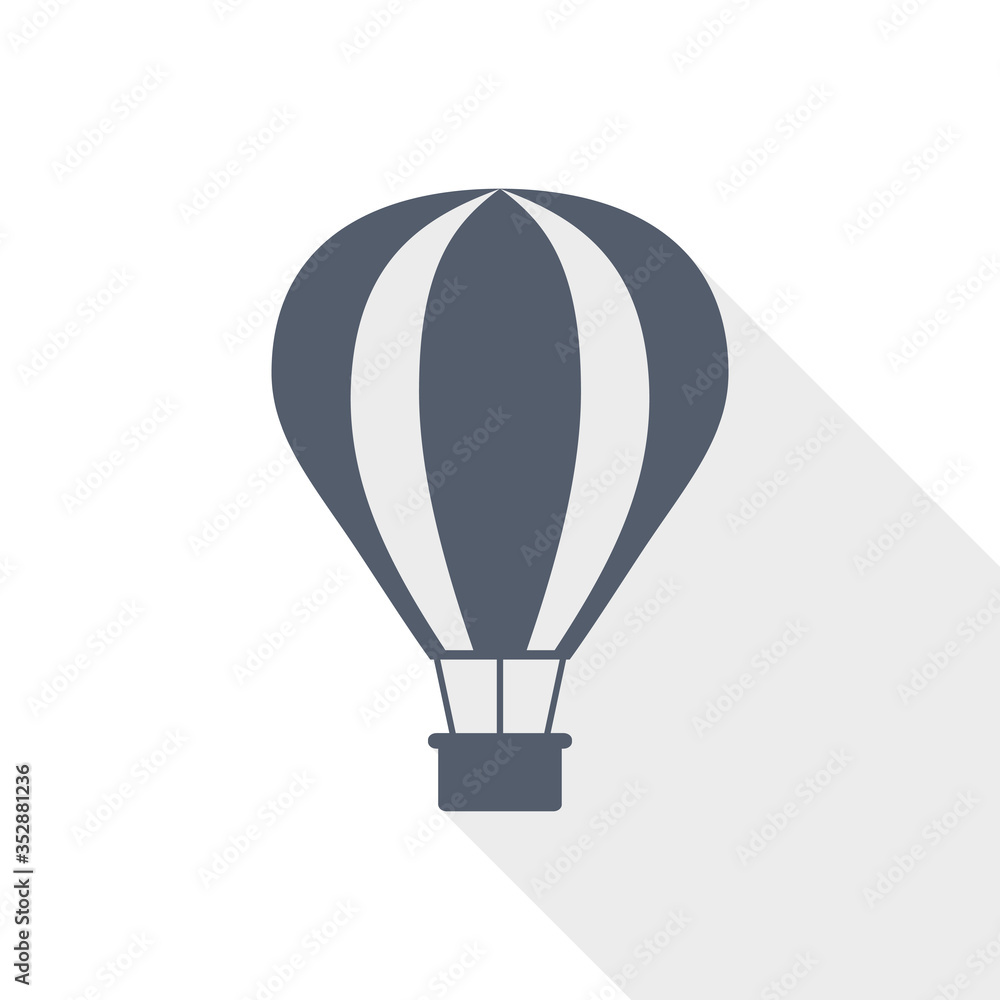 Naklejka premium Balloon, air transport flat design vector icon