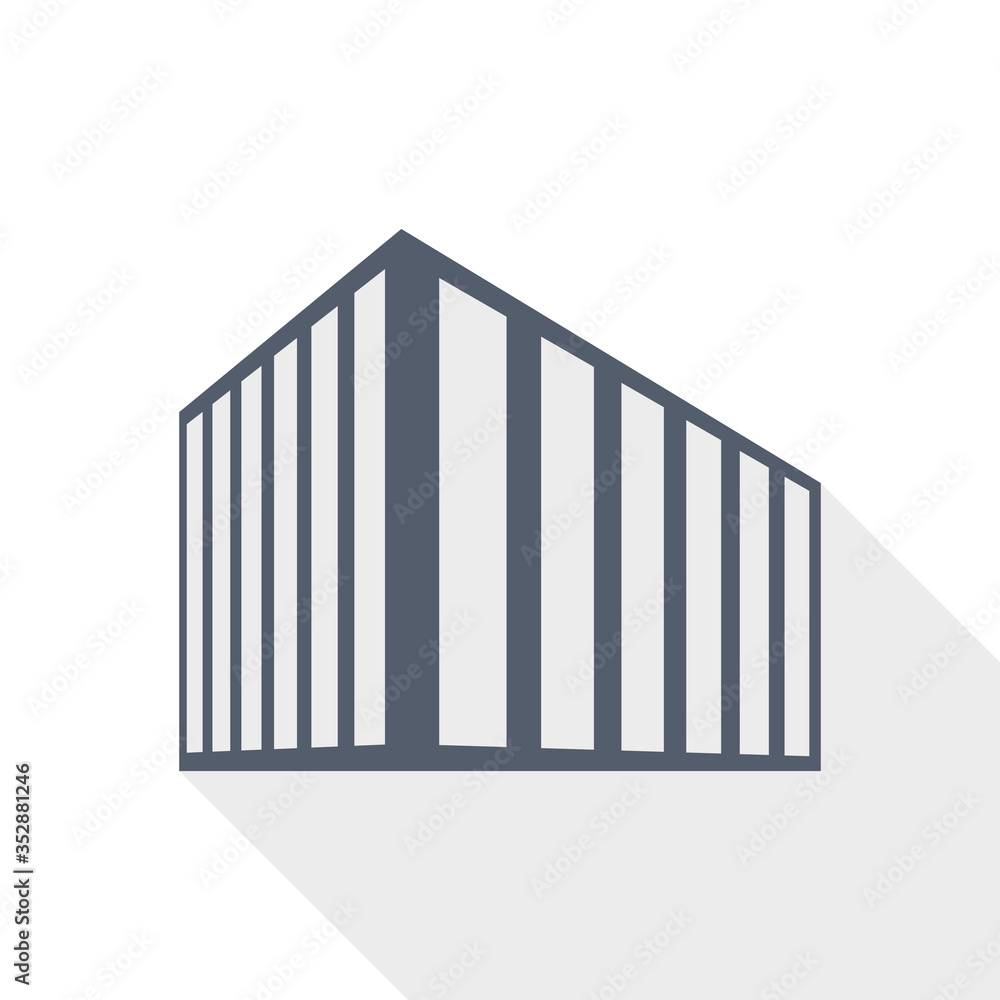 Modern design office building flat vector icon
