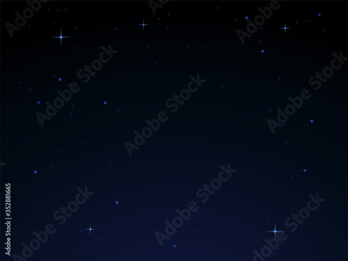 Night sky background with twinkling and shining stars.