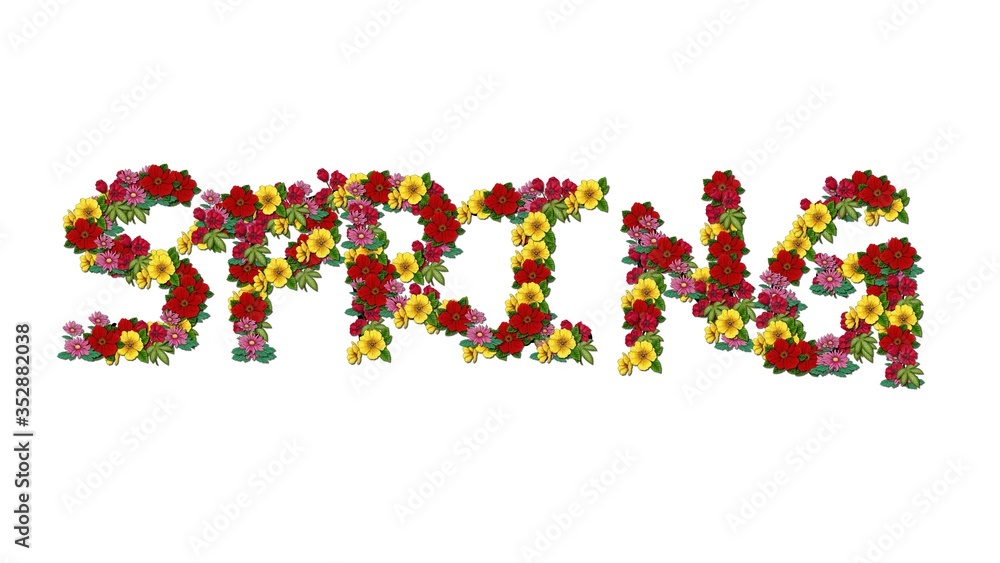 English name spring created from flowers English name spring created from flowers