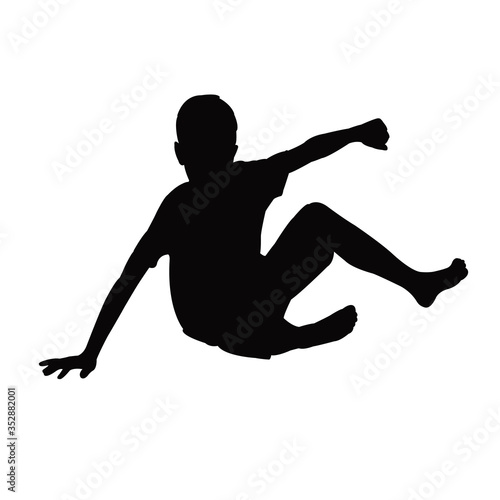 a boy body silhouette vector
