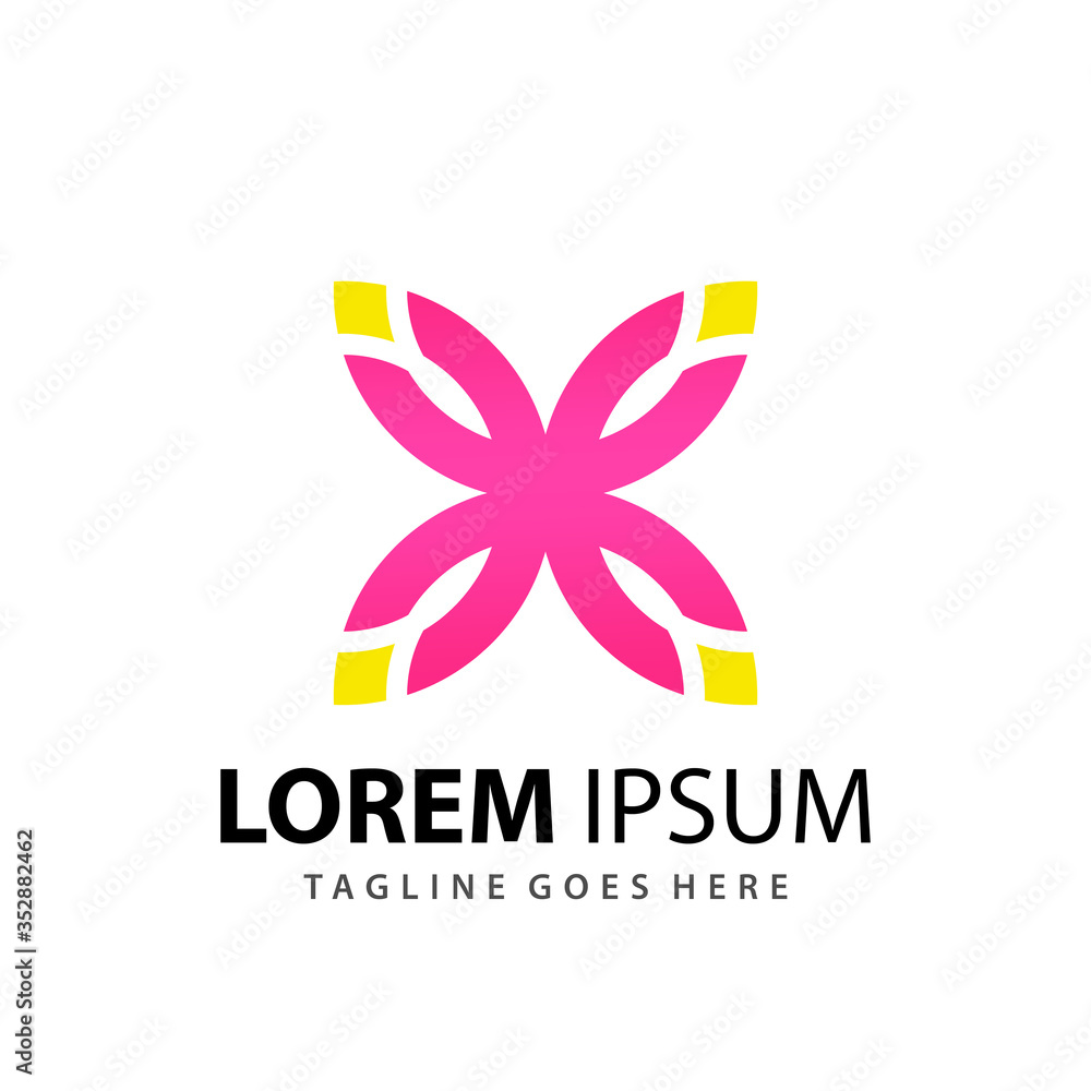 Abstract Lotus Flower Logo Design Template Premium Vector
