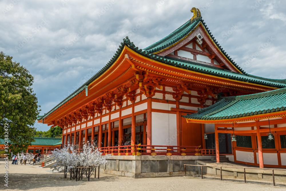 The Otenmon or Main Gate to Heian Shrine, Kyoto Japan