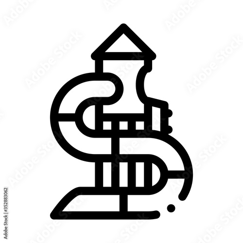 kids slide water park icon vector. kids slide water park sign. isolated contour symbol illustration
