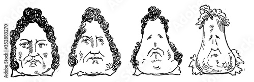 Caricature of Louis Philippe, vintage illustration.