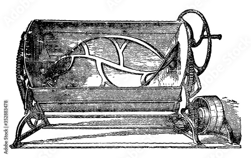 Kneading Machine, vintage illustration.