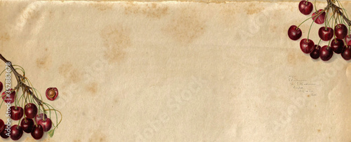 cherry watercolor vintage c...