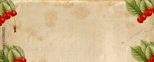 cherry watercolor vintage c...
