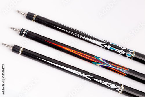  billiard pool cue  snoker cue 3 cushion billiard close-up detail shots photo