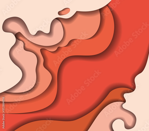 Orange waves background vector design