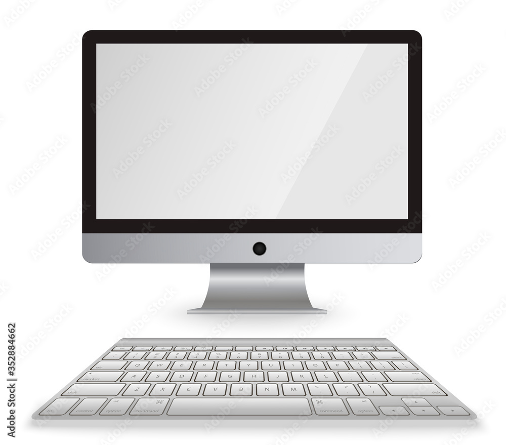 Design of modern computer iMac company Apple. With a blank screen. EPS 10 Design of modern computer iMac company Apple. With a blank screen. EPS 10