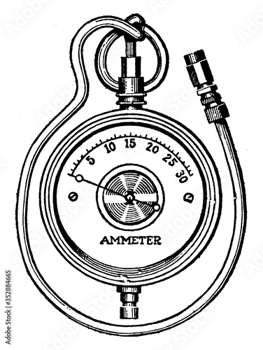 Ammeter, vintage illustration.