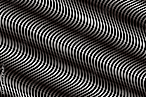 Black and white gradient wave line texture background 