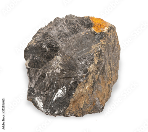 .Galena mineral on white background