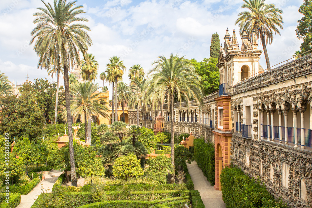 Real Alcazar Gardens in Seville, Spain
