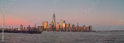 New York City Skyline in the evening.