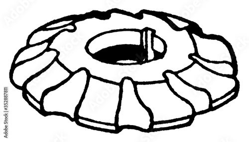 Gear Cutter, vintage illustration