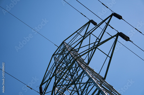 high voltage power lines and pylon