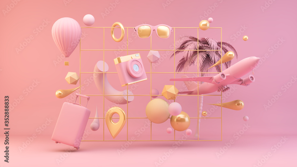 Pink travel elements