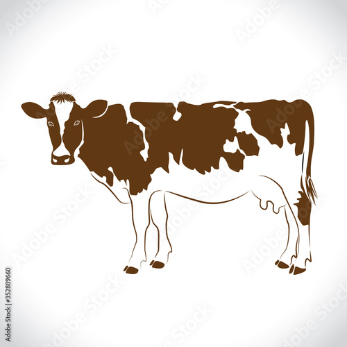 vector of an milk brown cow   design isolated on the white background. Milk brown cow color Logo.